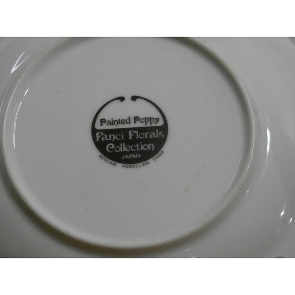 Vintage 2 Piece Painted Poppy Fanci Floral Collection Plates - Picture 3 of 4